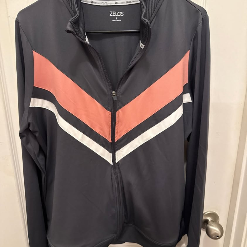 Zelos, Activewear, Track Jacket, Size L with Chevron Design